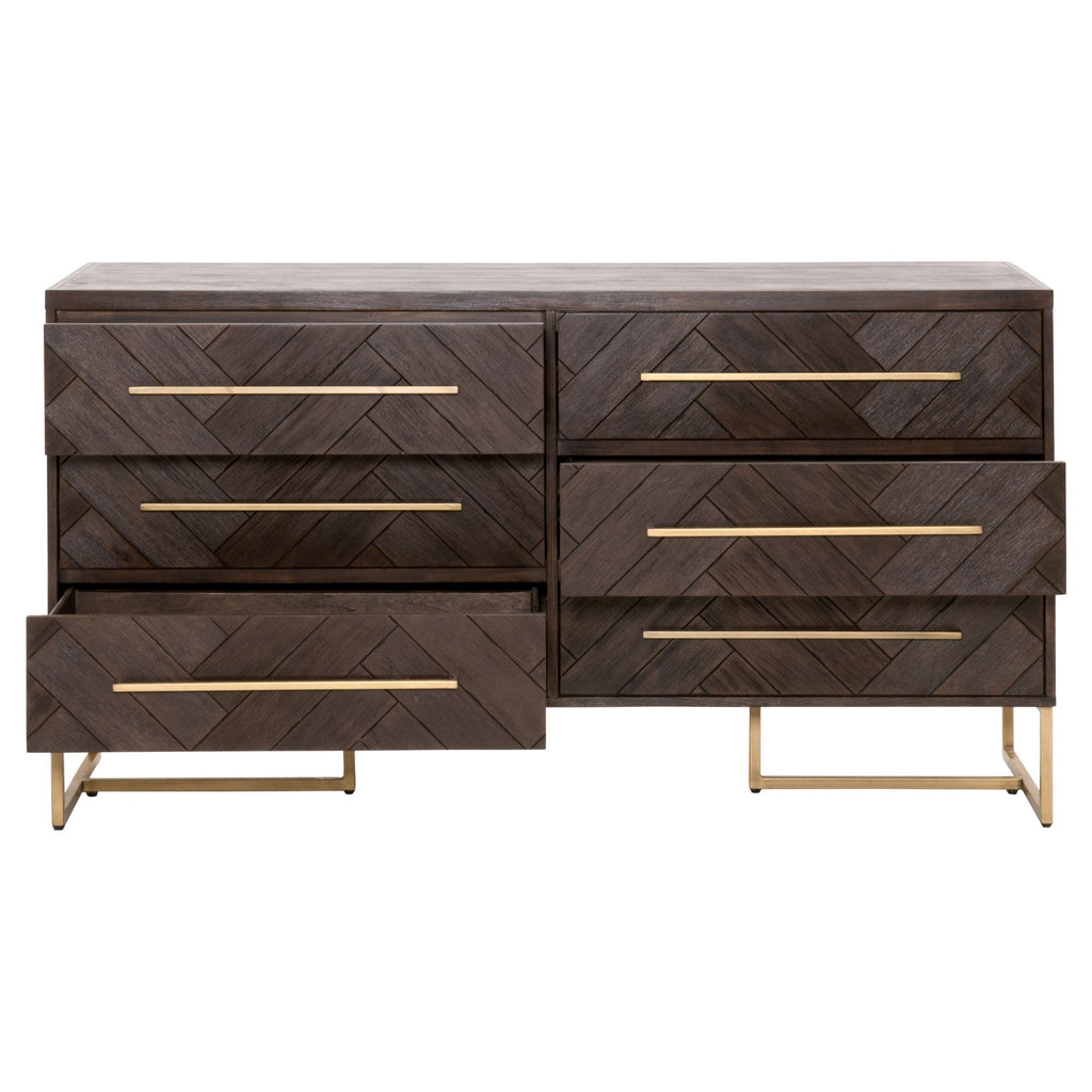 Mosaic 6-Drawer Double Dresser, Rustic Java