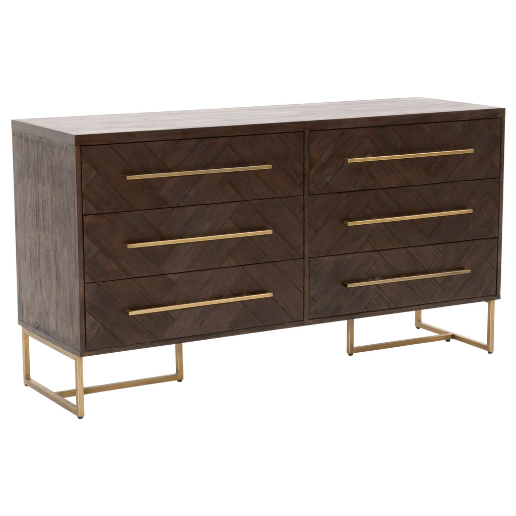 Mosaic 6-Drawer Double Dresser, Rustic Java