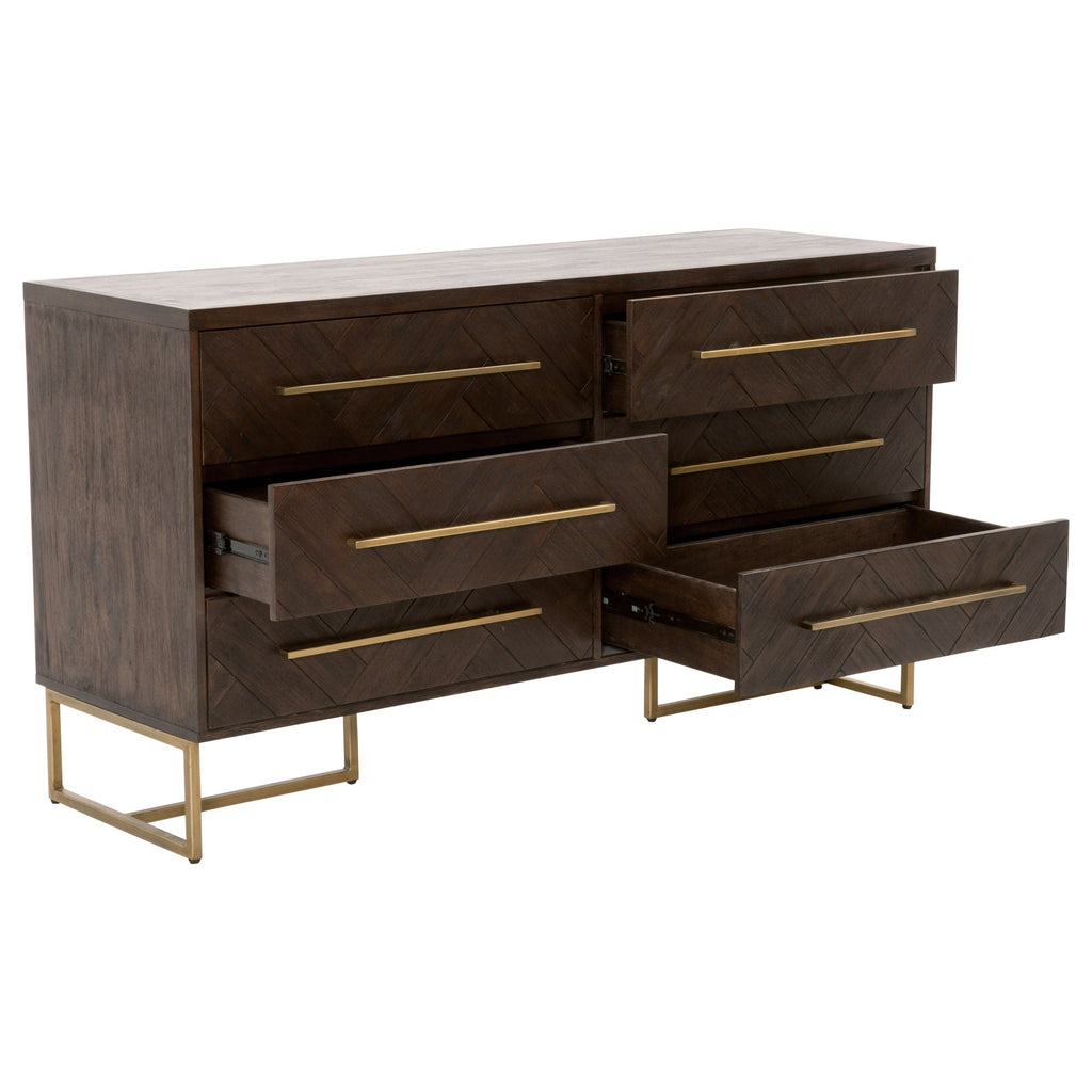 Mosaic 6-Drawer Double Dresser, Rustic Java