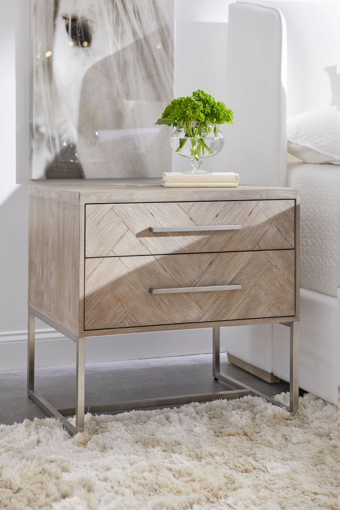 Mosaic 2-Drawer Nightstand, Natural Grey