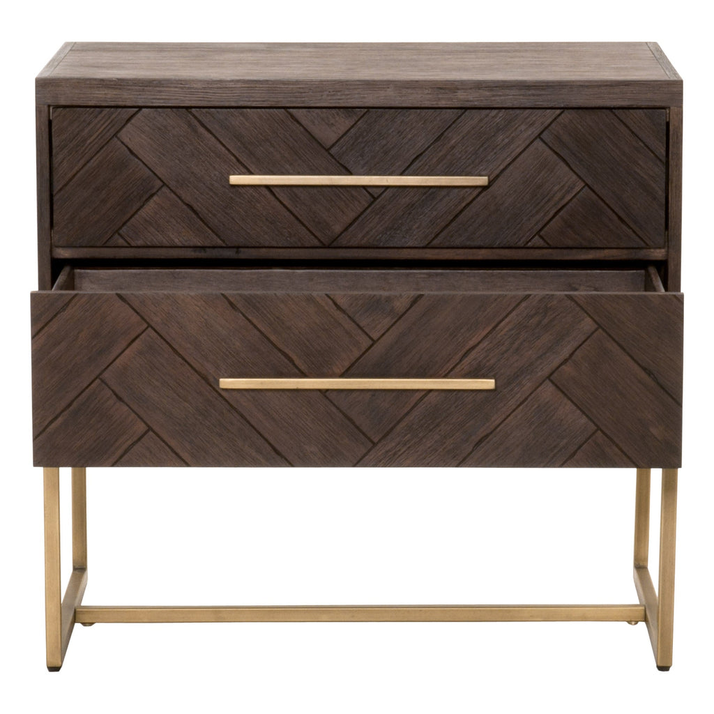 Mosaic 2-Drawer Nightstand, Rustic Java