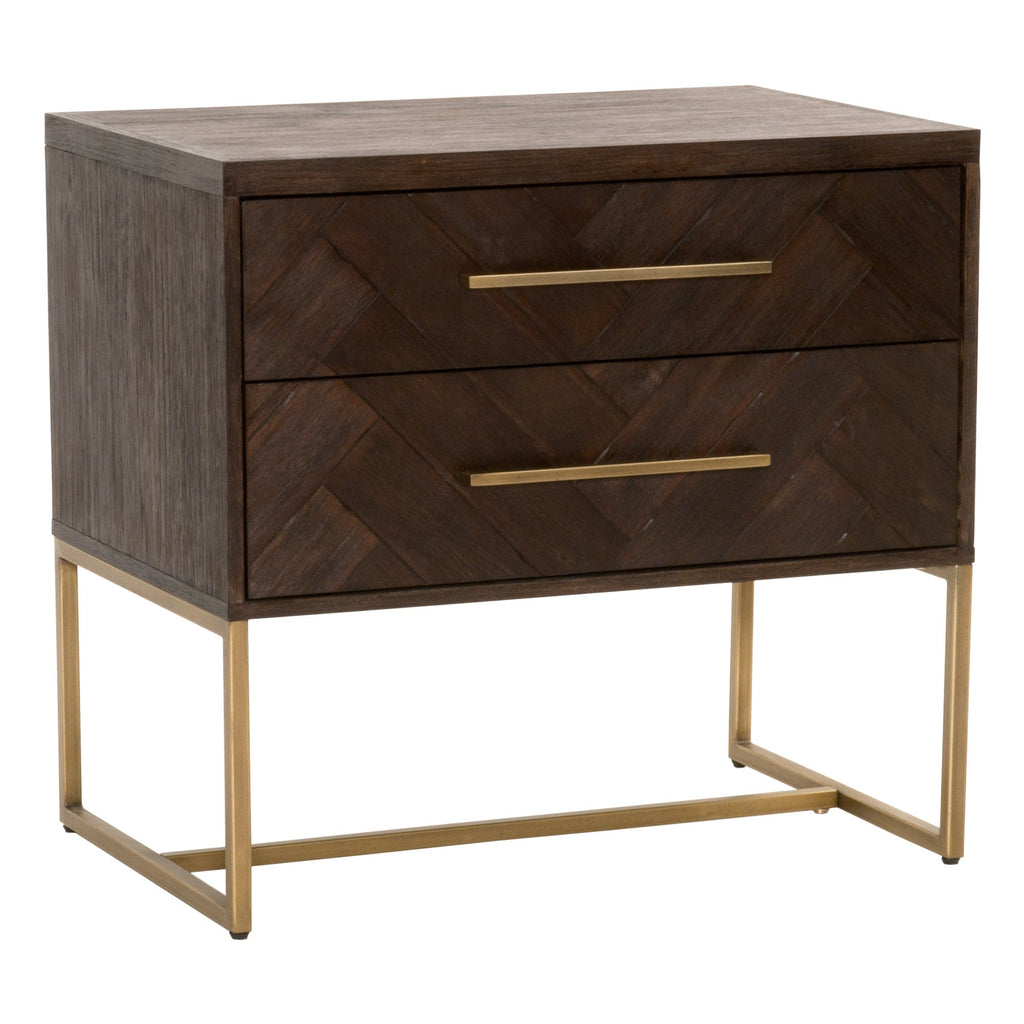 Mosaic 2-Drawer Nightstand, Rustic Java