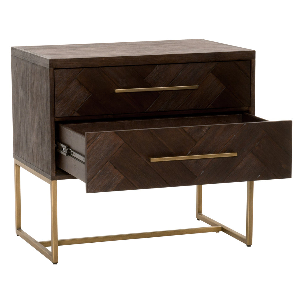 Mosaic 2-Drawer Nightstand, Rustic Java