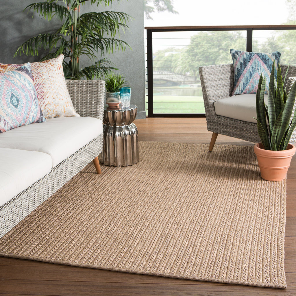 Jaipur Living Iver Indoor/ Outdoor Solid Tan Area Rug