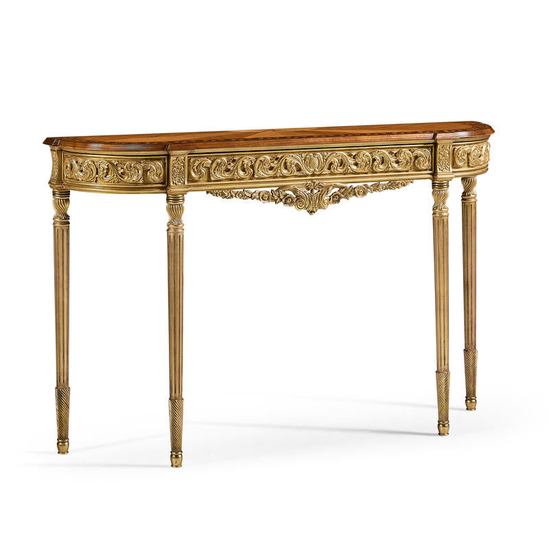 Louis IV Style Narrow Gilded Console