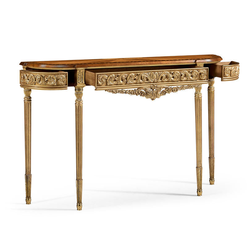 Louis IV Style Narrow Gilded Console