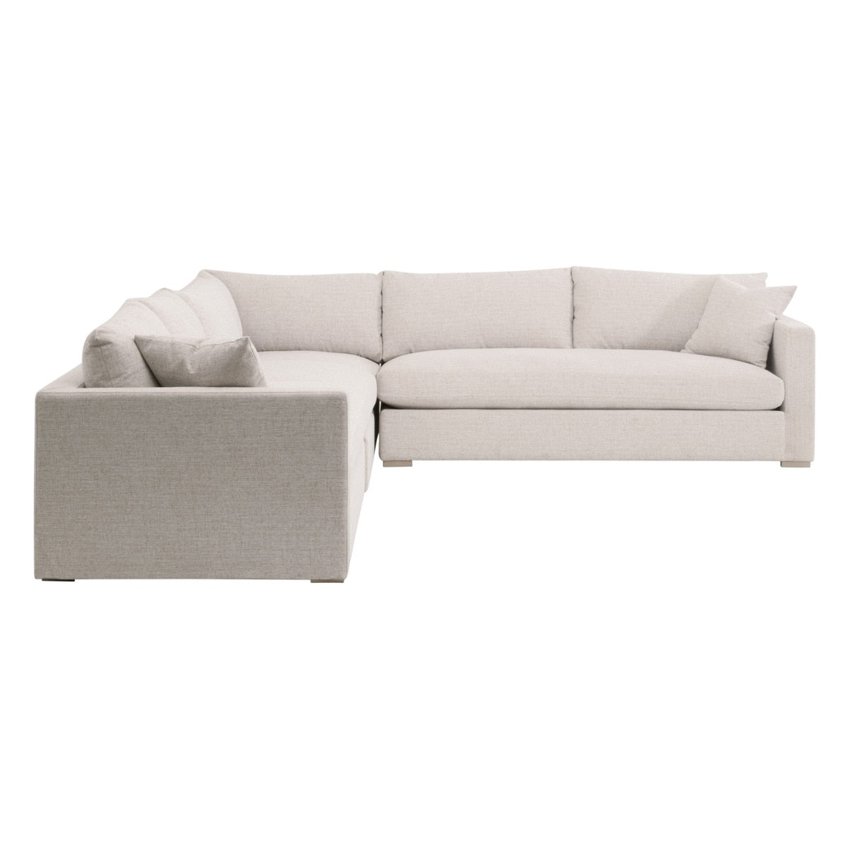 Newport Outdoor Modular Track Arm Sectional, LiveSmart Shapiro Sand, Desert Accoya
