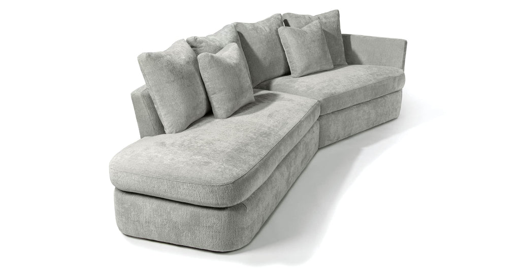 No Right Angles Small Sectional In Gray Fabric