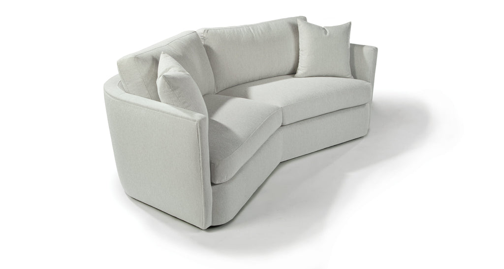 No Right Angles Studio Sofa In White Fabric