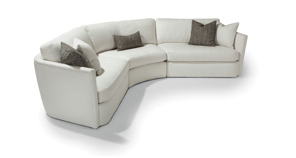 No Right Angles Two Arm Sectional In White Fabric