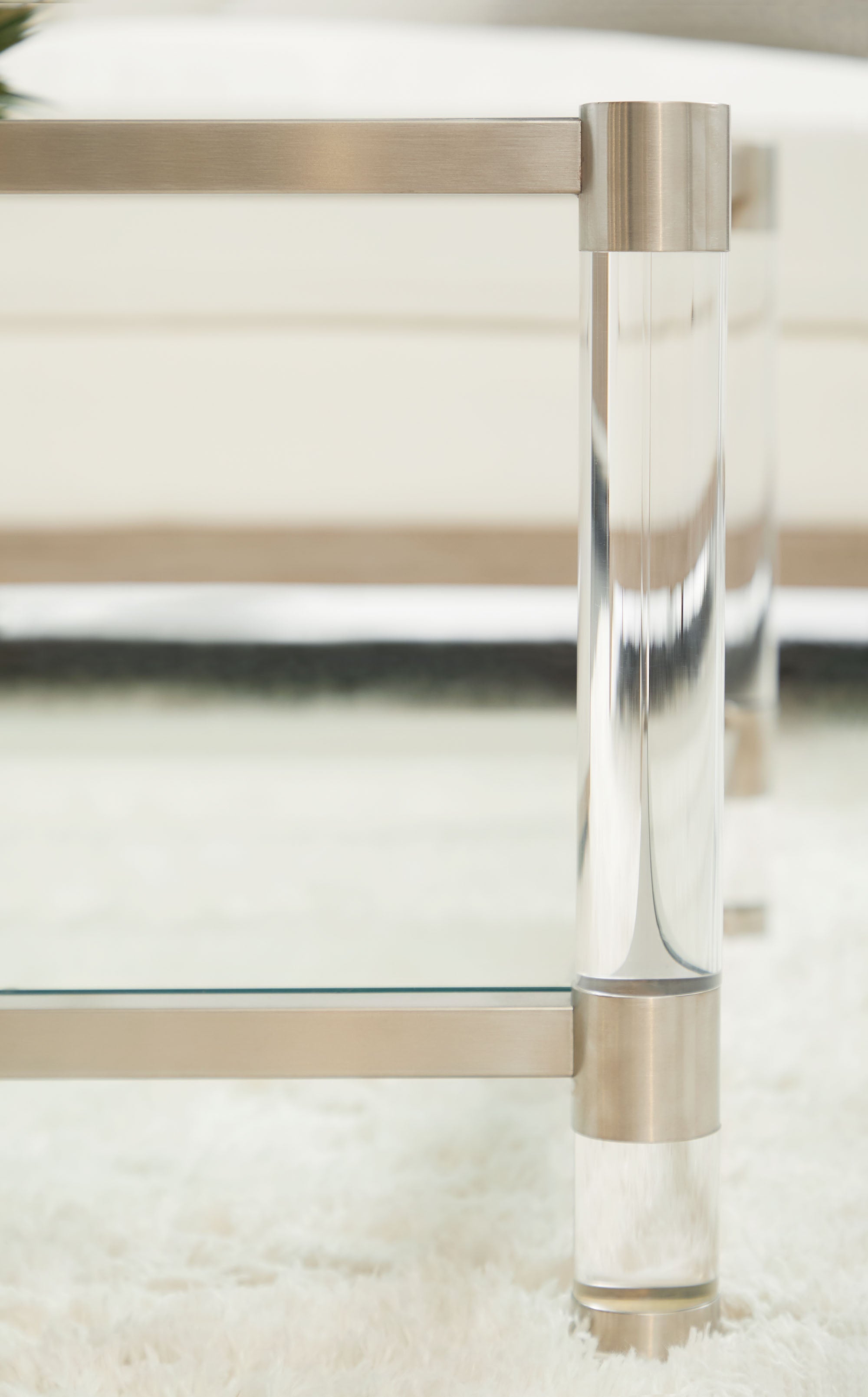 Nouveau Coffee Table, Brushed Stainless Steel