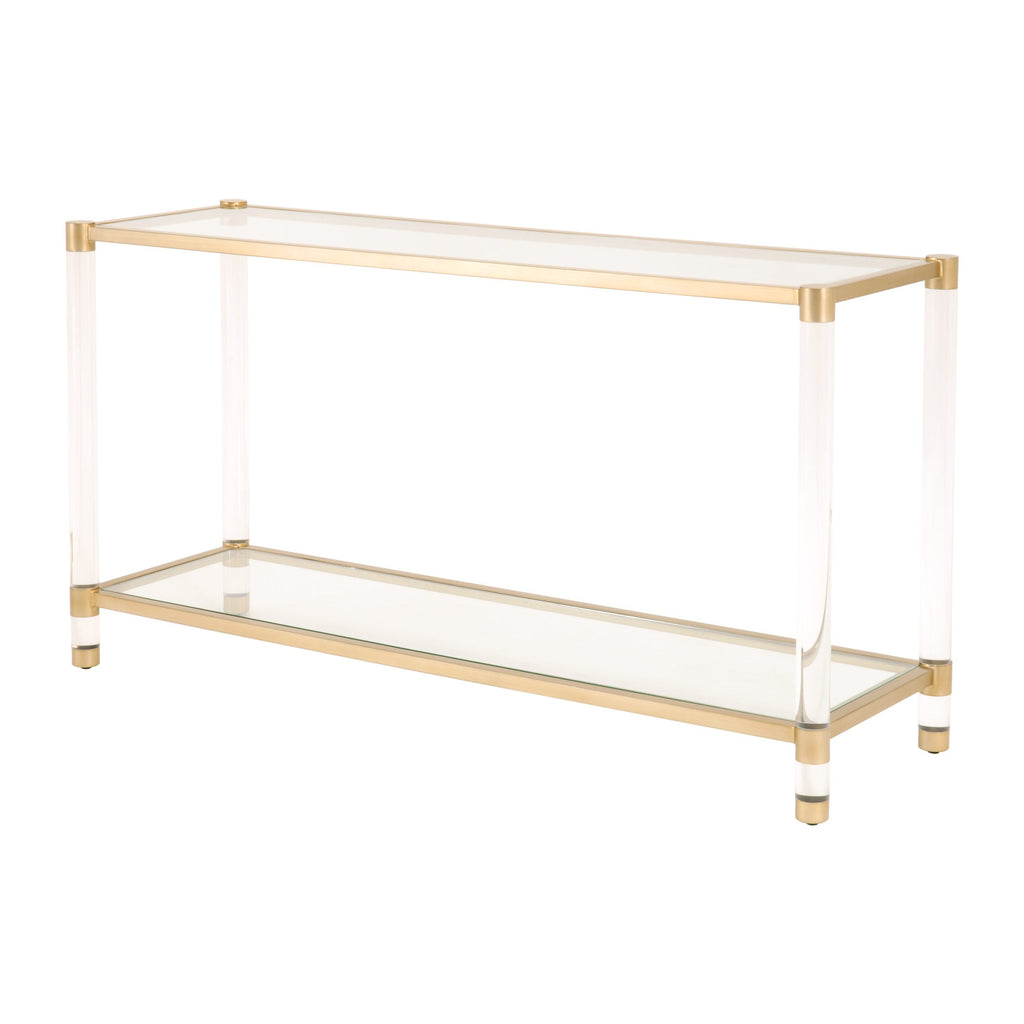 Nouveau Console Table, Brushed Brass