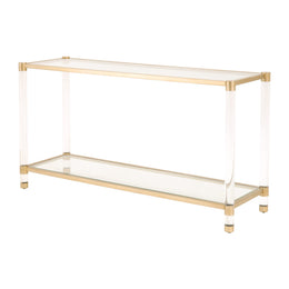 Nouveau Console Table, Brushed Brass