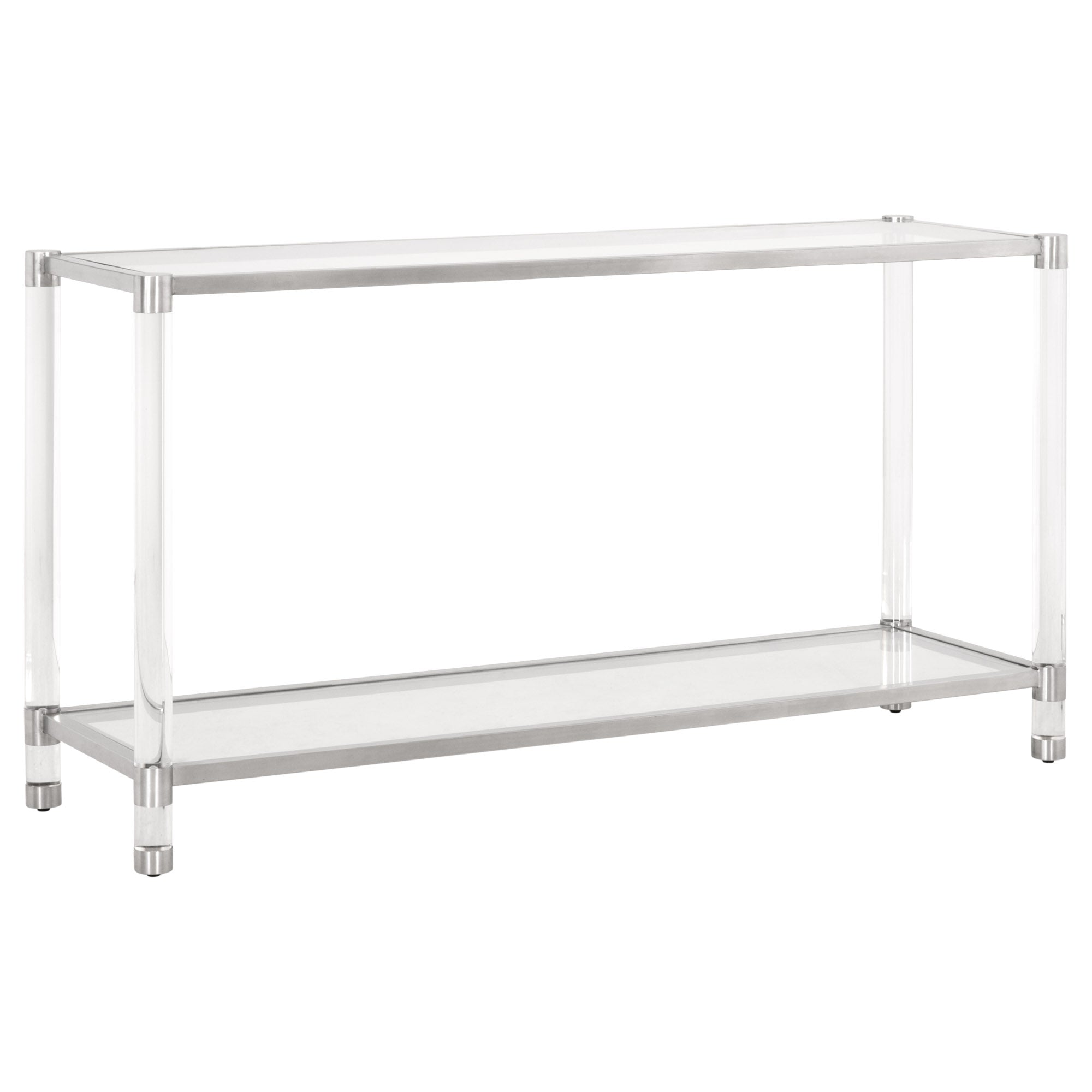 Nouveau Console Table, Brushed Stainless Steel