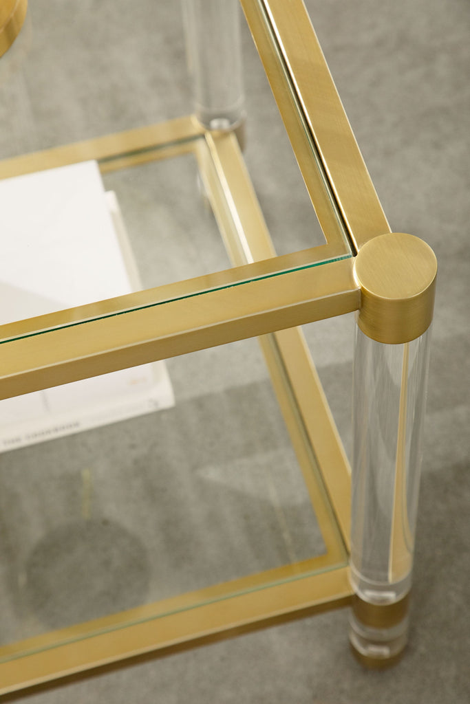 Nouveau End Table, Brushed Brass