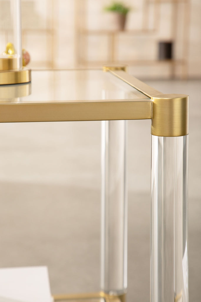 Nouveau End Table, Brushed Brass