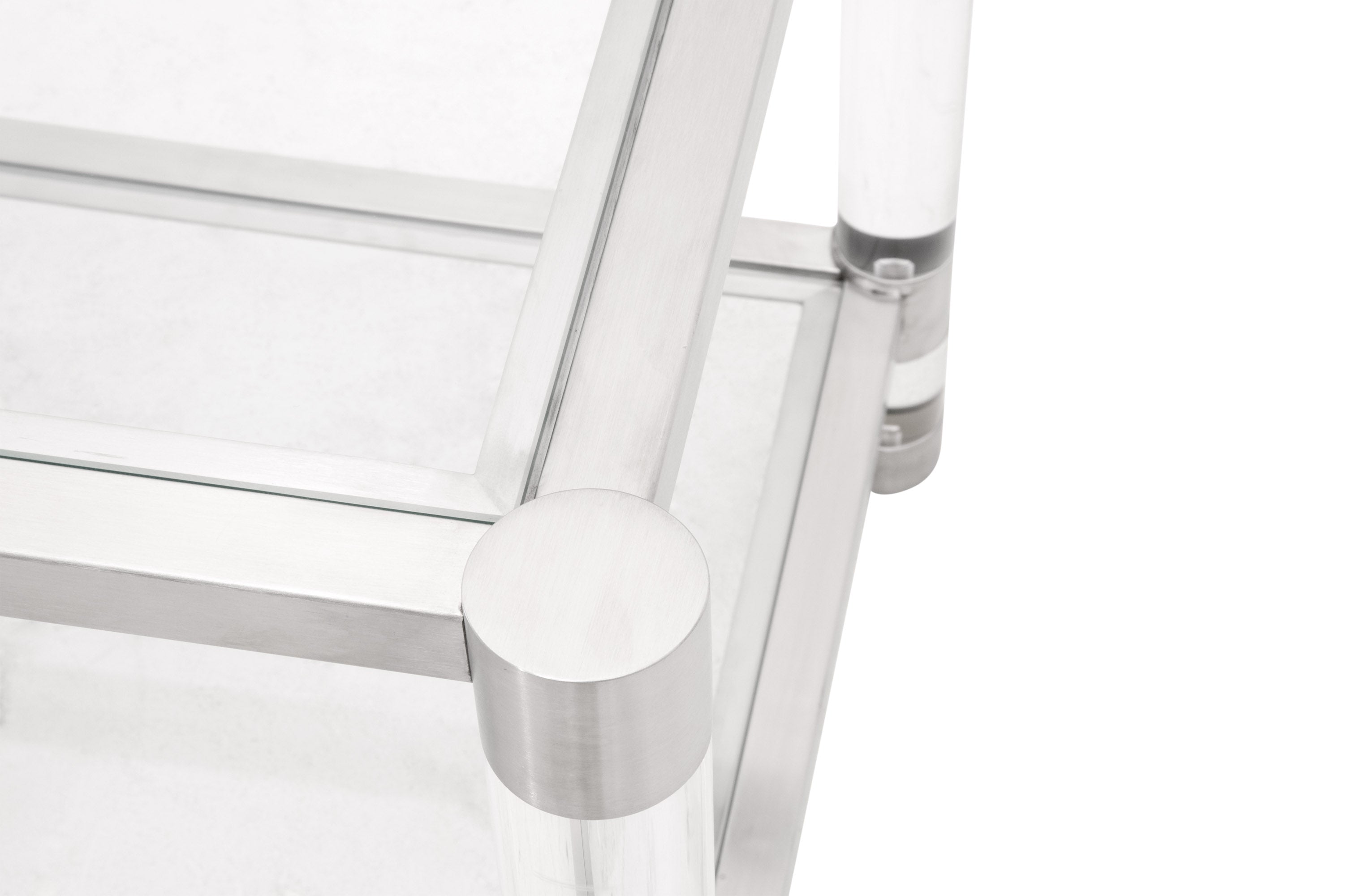 Nouveau End Table, Brushed Stainless Steel