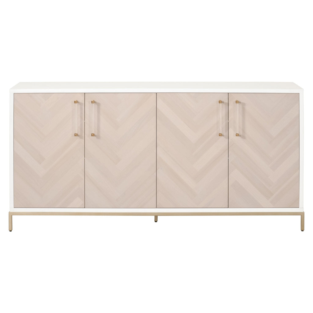 Nouveau Media Sideboard, Brushed Brass