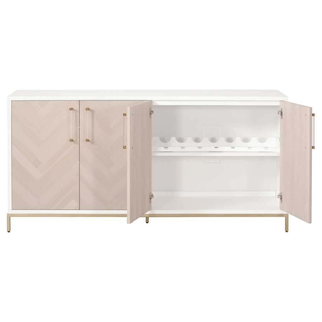 Nouveau Media Sideboard, Brushed Brass