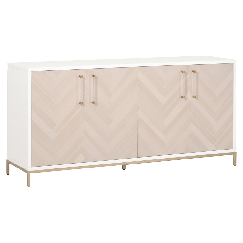 Nouveau Media Sideboard, Brushed Brass