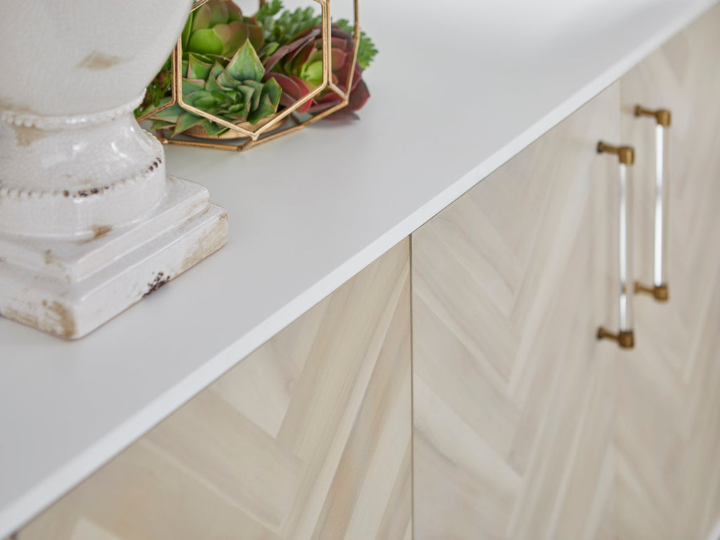 Nouveau Media Sideboard, Brushed Brass