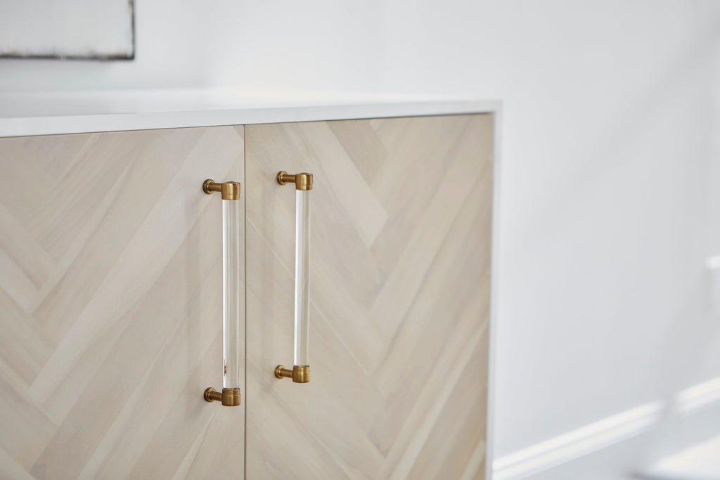 Nouveau Media Sideboard, Brushed Brass