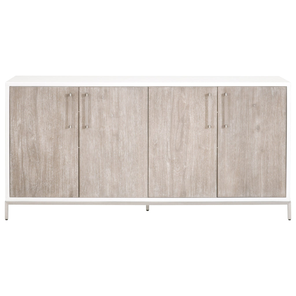 Nouveau Media Sideboard, Brushed Stainless Steel