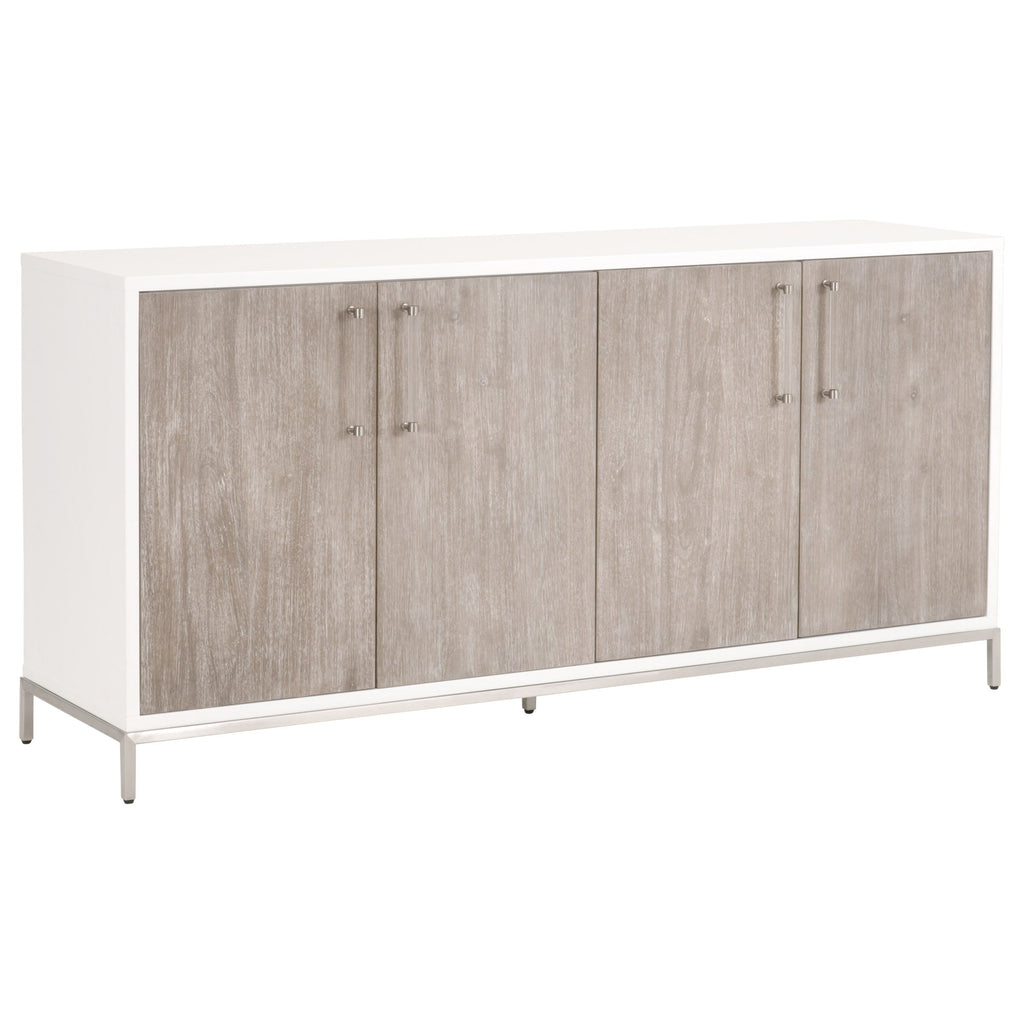 Nouveau Media Sideboard, Brushed Stainless Steel