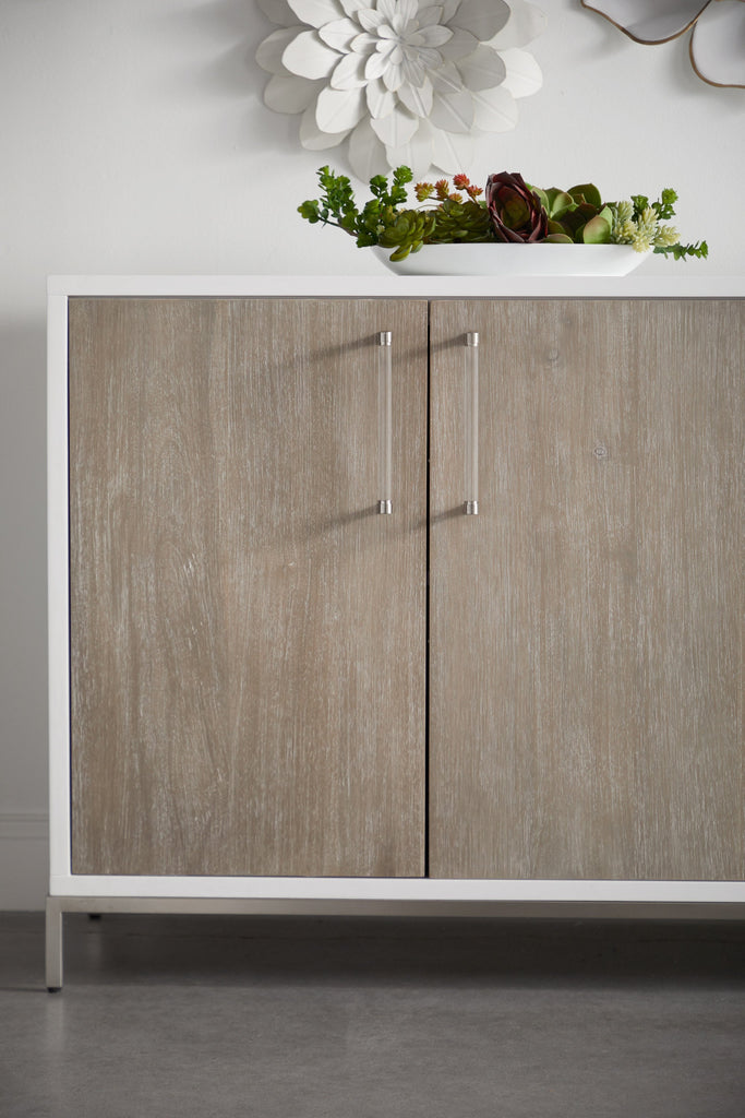 Nouveau Media Sideboard, Brushed Stainless Steel