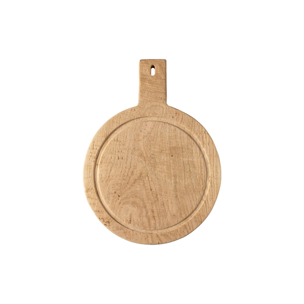 Plano Oak Wood Round Cutting/Serving Board W/Handle