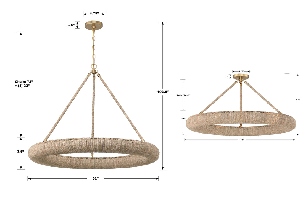 Odelle 4 Light Lantern Chandelier