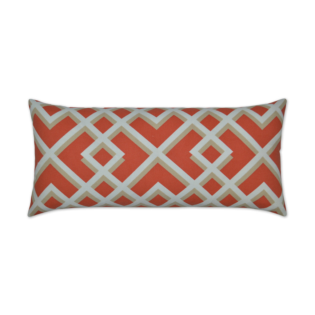 Outdoor Pergola Lumbar Pillow - Coral