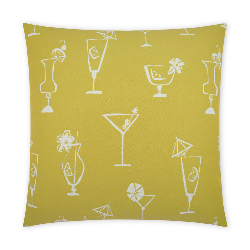 Outdoor Happy Hour Pillow - Citron