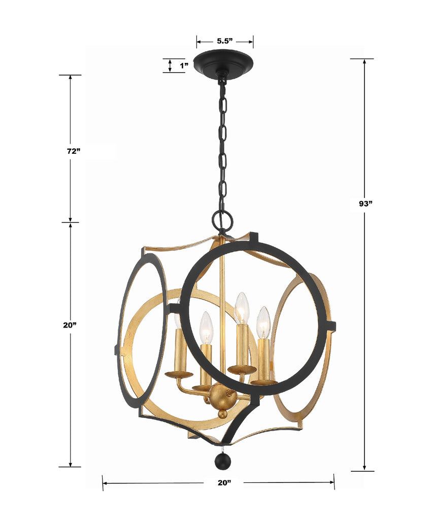 Odelle 4 Light Lantern Chandelier