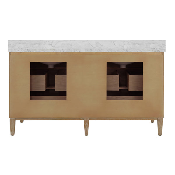 Bath Vanity With Vertical Fluted Detail On Drawers - 60" Wide