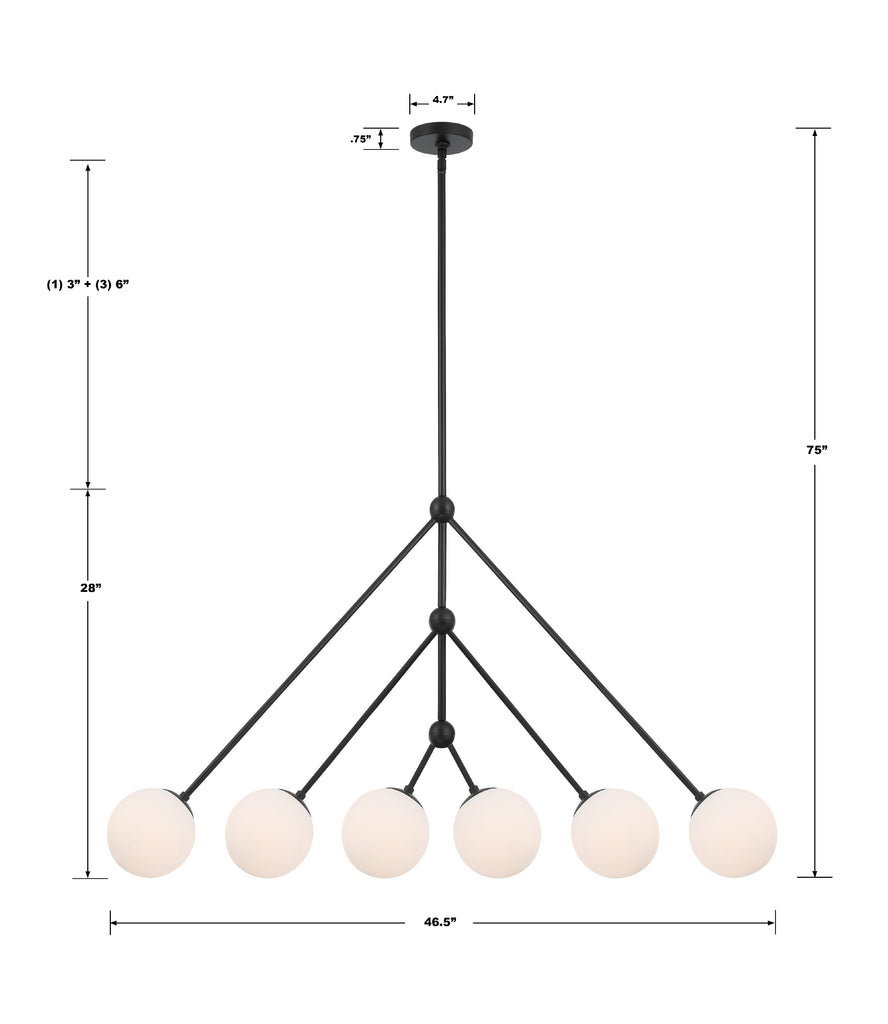 Orson 3 Light Semi Flush