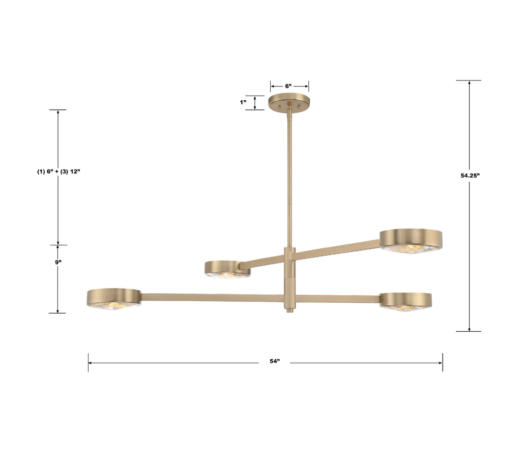 Orson 4 Light Linear Chandelier