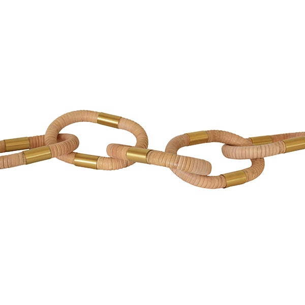 Oval Natural Rattan Decorative Chain With Brass Detail