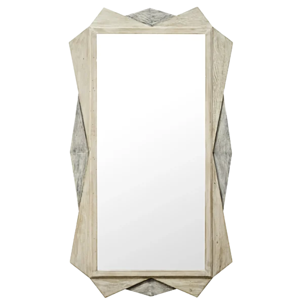 Reclaimed Lumber Ludwik Mirror-Small, Grey Wash Wax