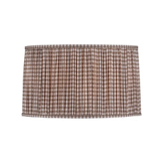 Gathered Drum Shade, Gingham Brown