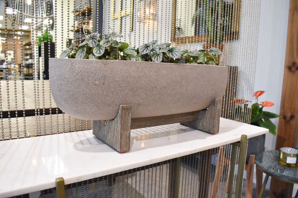 Patio Oval Standing Pot - Grey Stone