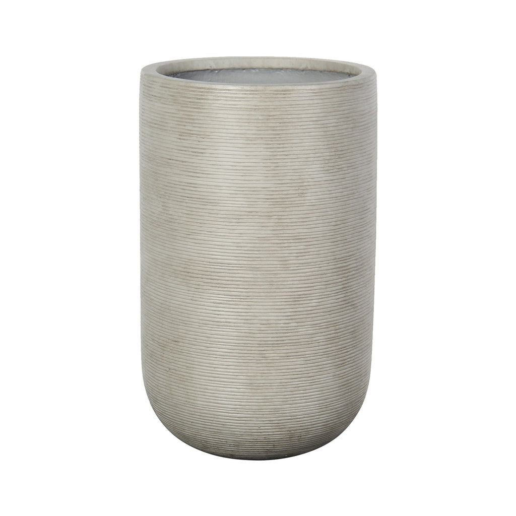 Patio Ribbed Urn Pot - Sandy Grey