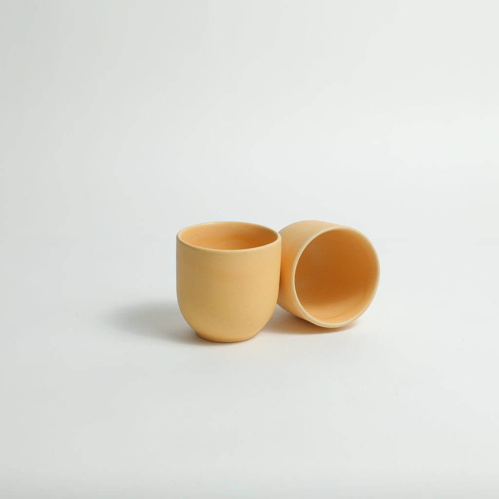 Stoneware Cup Plate   Peach (Set of 2)