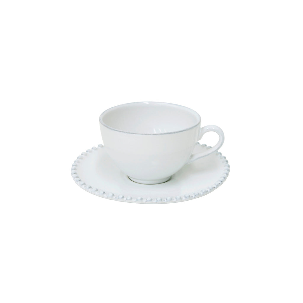 Pearl Set of 4 Tea Cups & Saucers