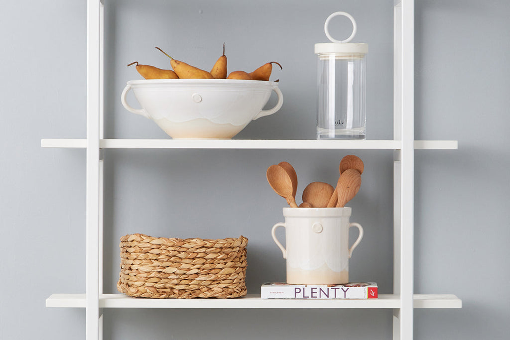 White Handthrown Serving Bowl