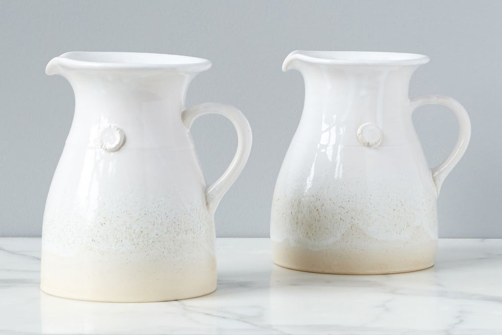 White Handthrown Water Pitcher