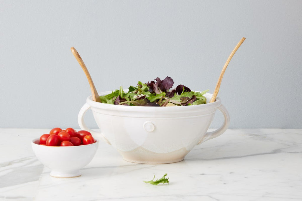 White Handthrown Serving Bowl