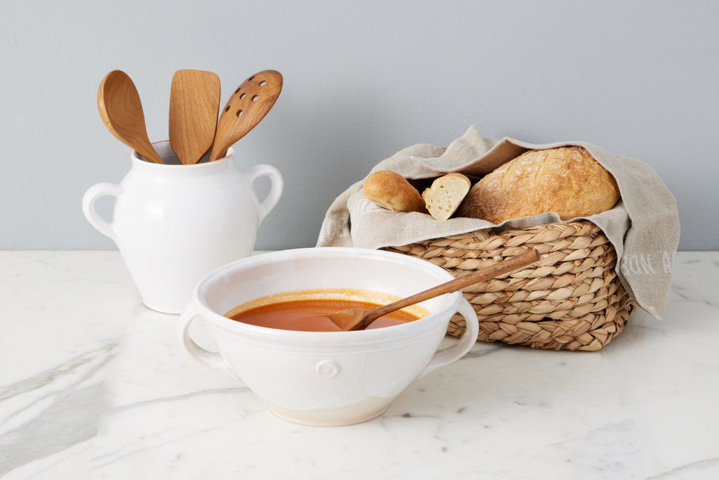 White Handthrown Serving Bowl