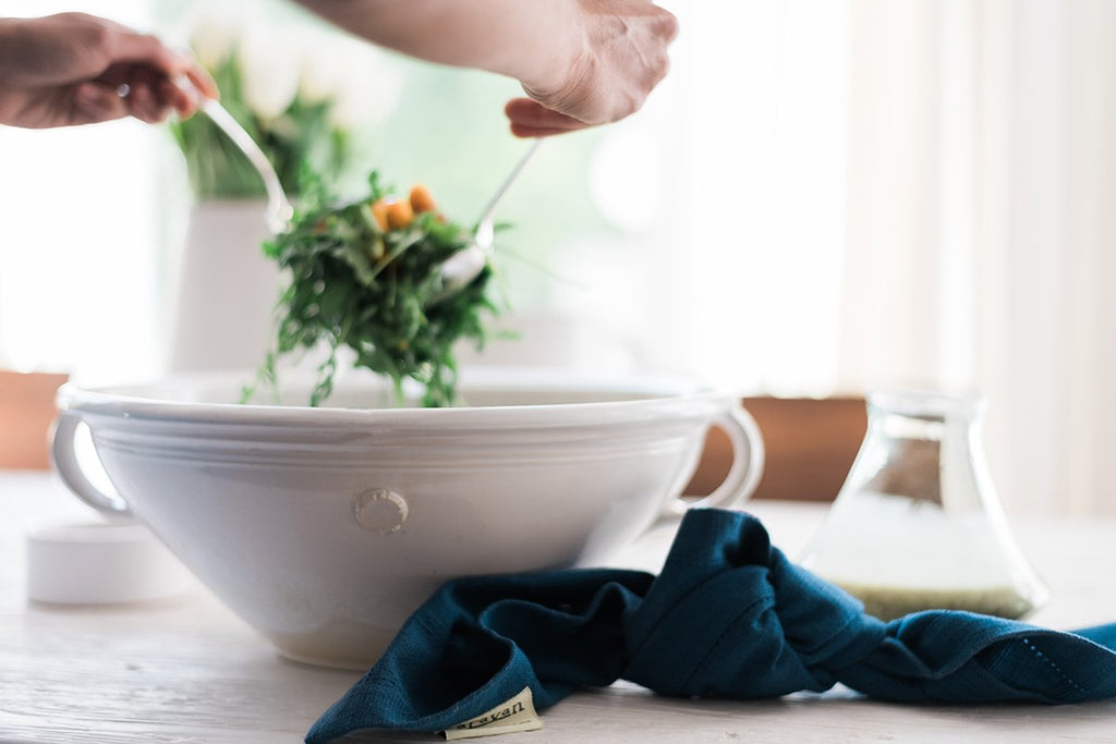 White Handthrown Serving Bowl