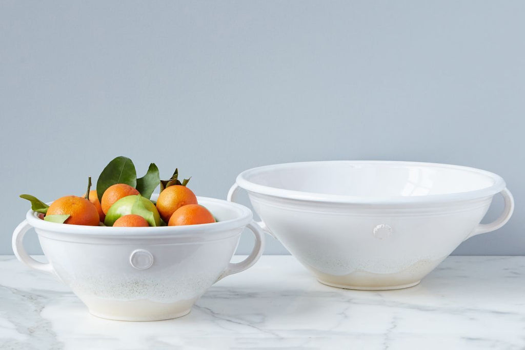 White Handthrown Serving Bowl